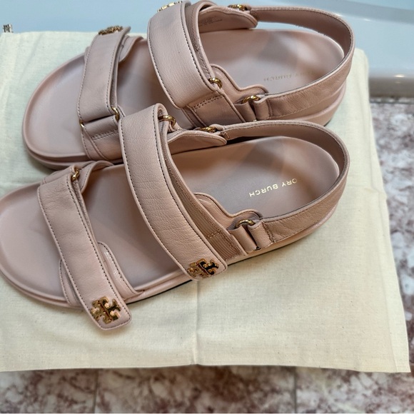 Tory Burch Kira Patent Sport Sandals in shell pink NWT - Picture 4 of 6